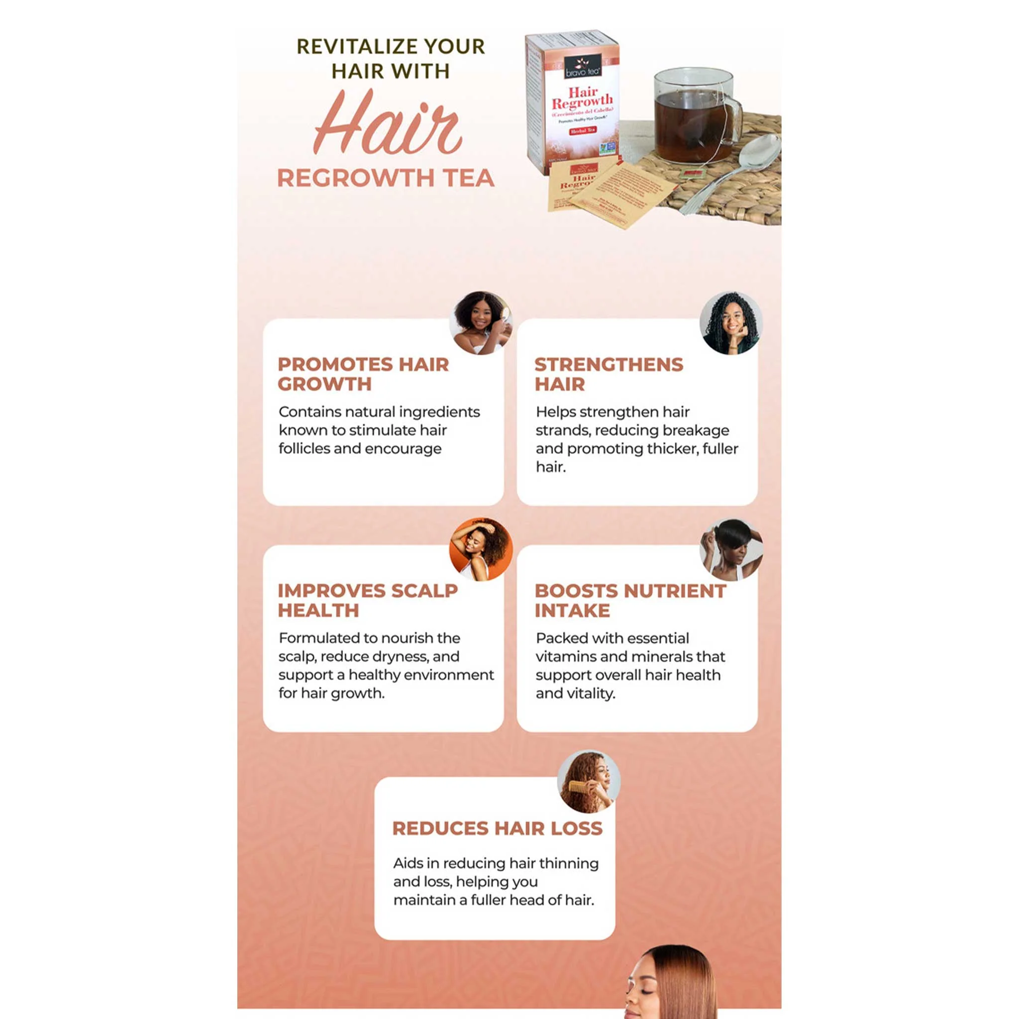 Bravo Hair Regrowth Tea – Herbal Blend for Hair & Scalp Health (20 Bags) - Image 2