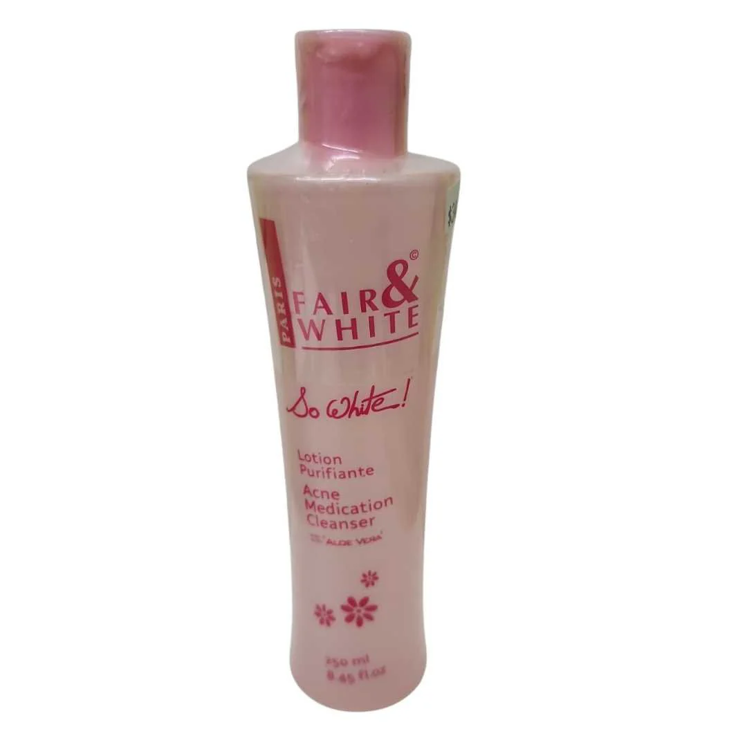 Fair & White So White! Lotion Purifiante Acne Medication Cleanser (250 ml).