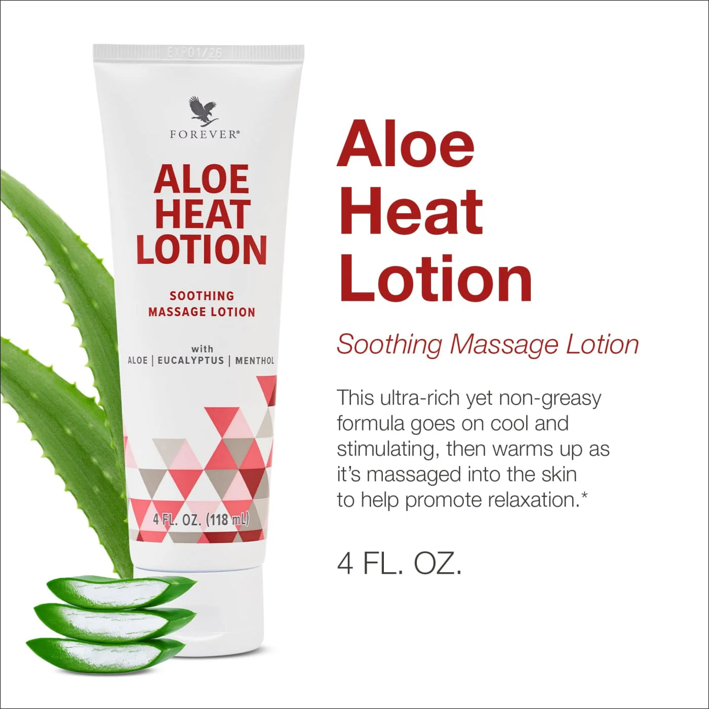 Forever Living - Aloe Heat Lotion with Menthol and Eucalyptus Fragrance, Comfort and Skin Nourishment, Vegan-Friendly Formula, 4 fl oz - Image 6