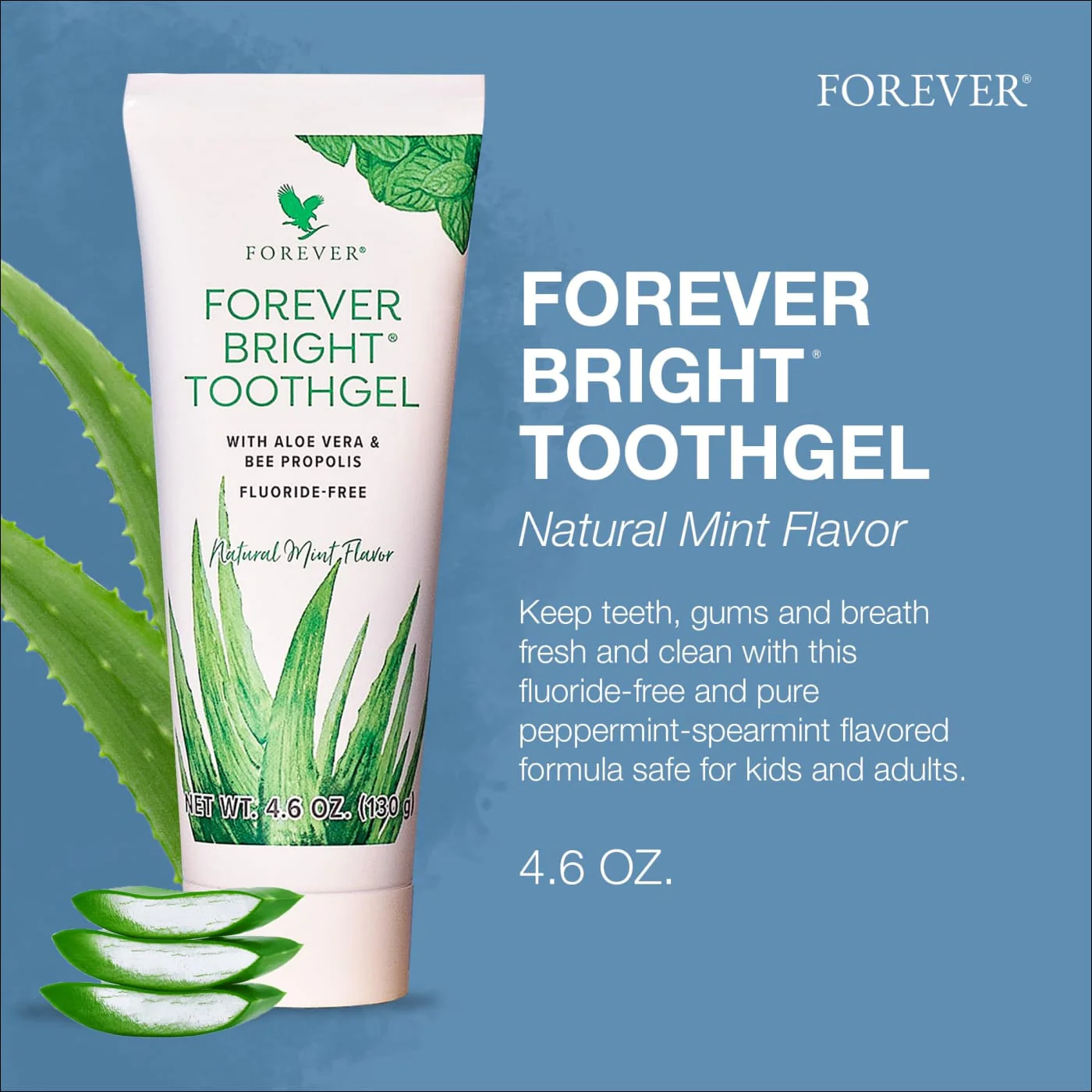Forever Living - Bright Toothgel - Fluoride-Free Aloe Vera Gel with Bee Propolis, Peppermint-Spearmint Flavor, Dental Care, 4.6 oz - Image 6