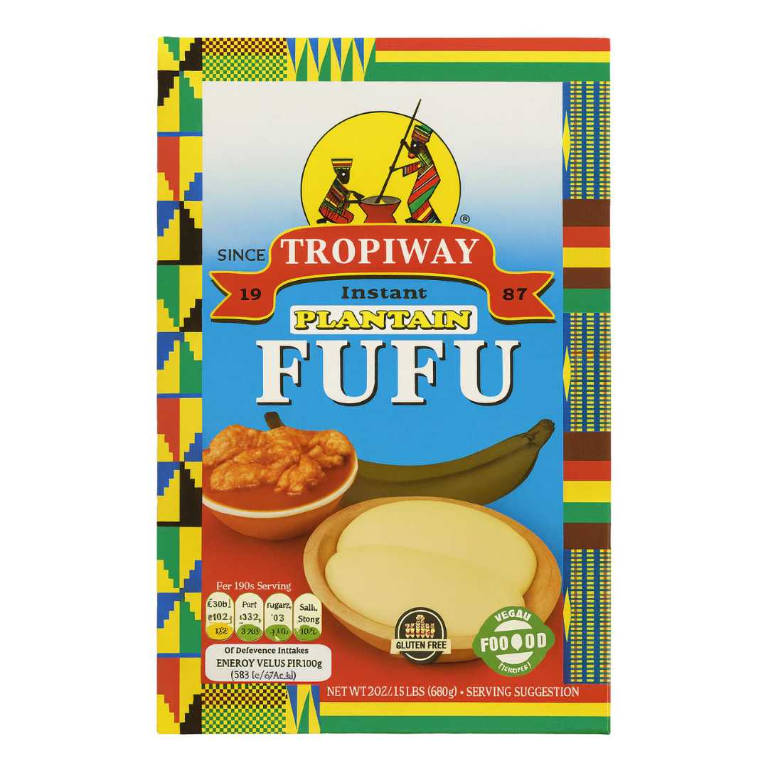 Fufu, Plantain Flour (24oz) Amala, Pounded Yam, Foutou, Foufou, Kwanga, Akumé (Tropiway)