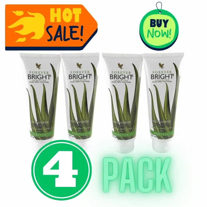 New Forever Living Bright Toothgel With Aloe Vera NO Fluoride 4.6oz, Pack Of 4 - Image 2