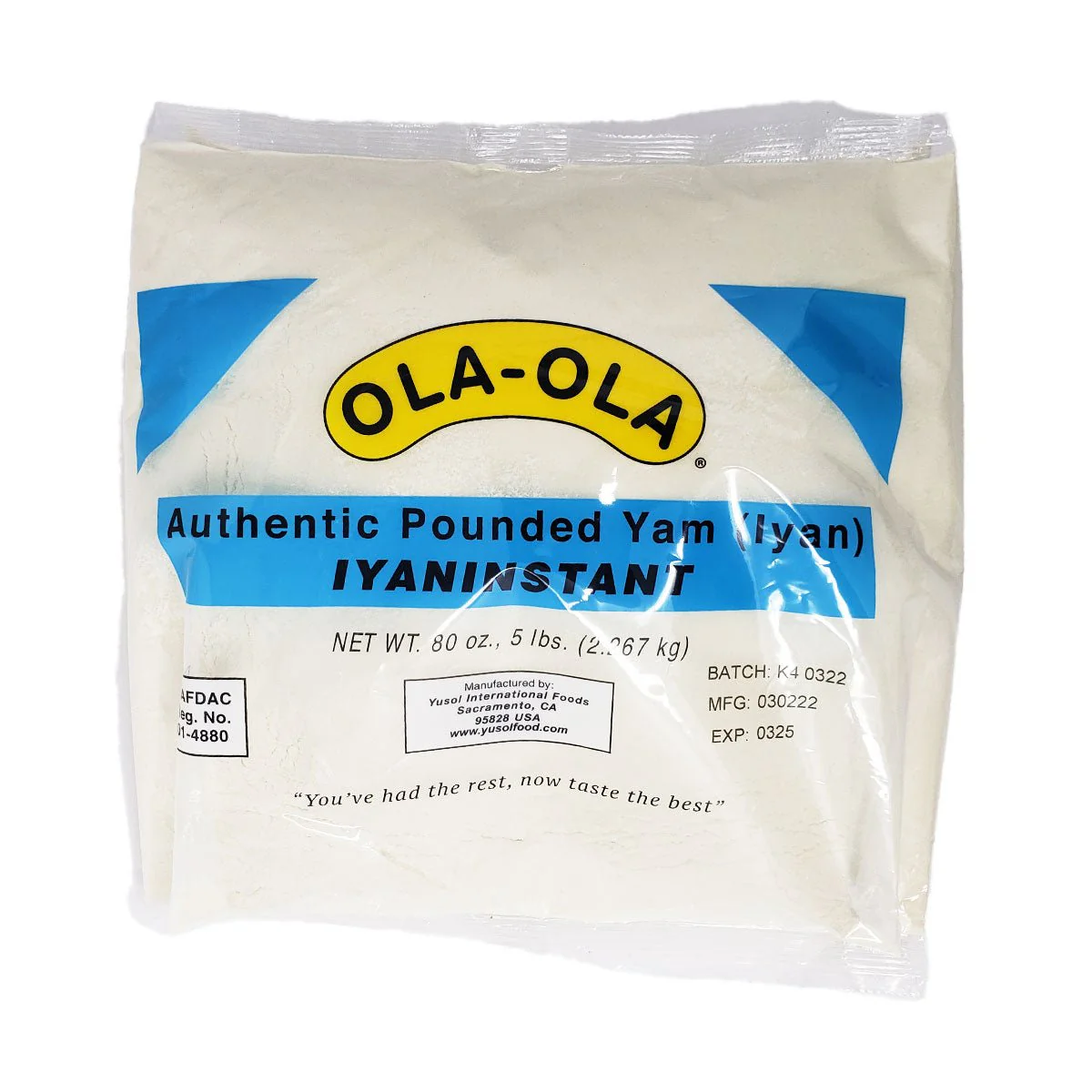 Ola Ola Authentic Pounded Yam Iyan Instant (5Lbs)