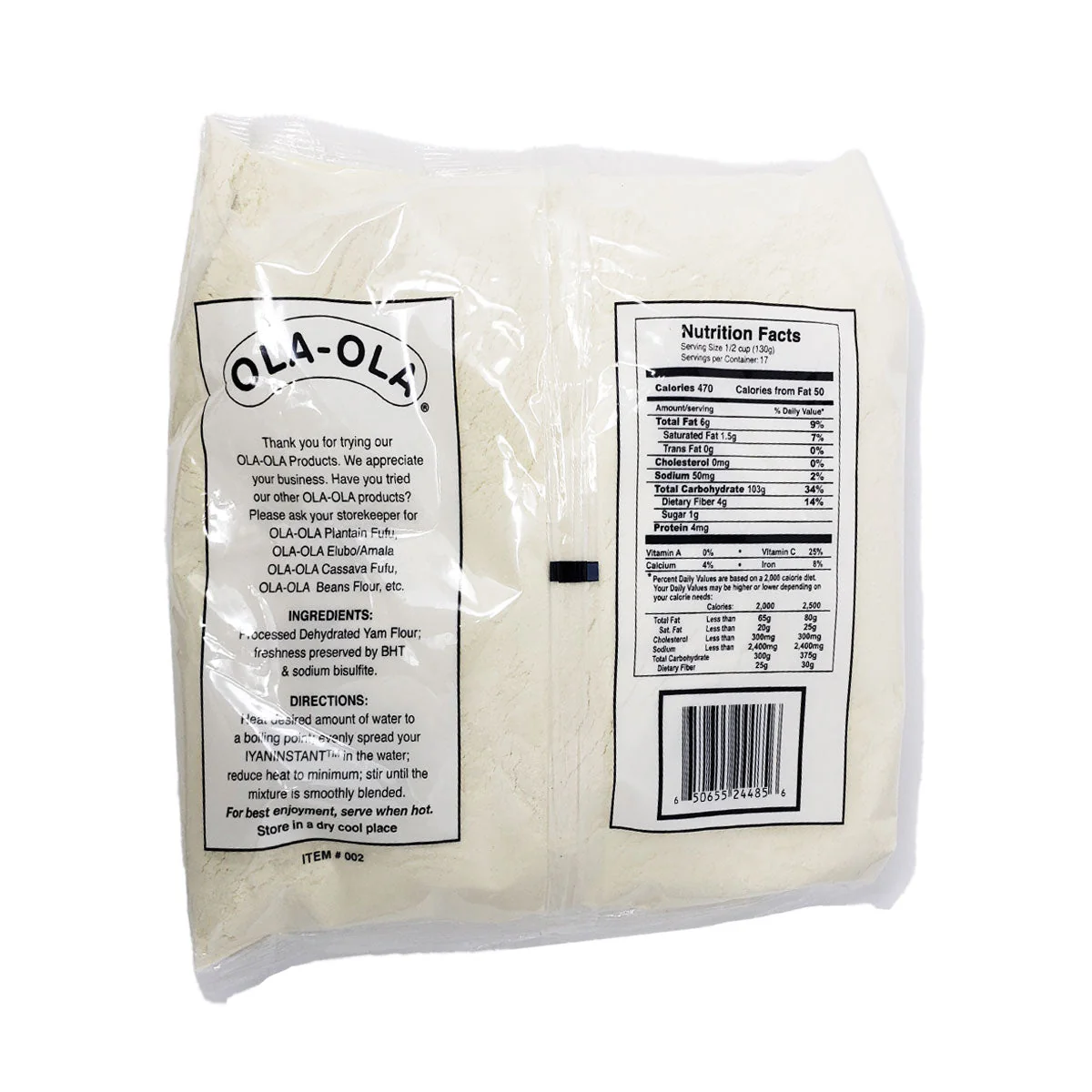 Ola Ola Authentic Pounded Yam Iyan Instant (5Lbs) - Image 2