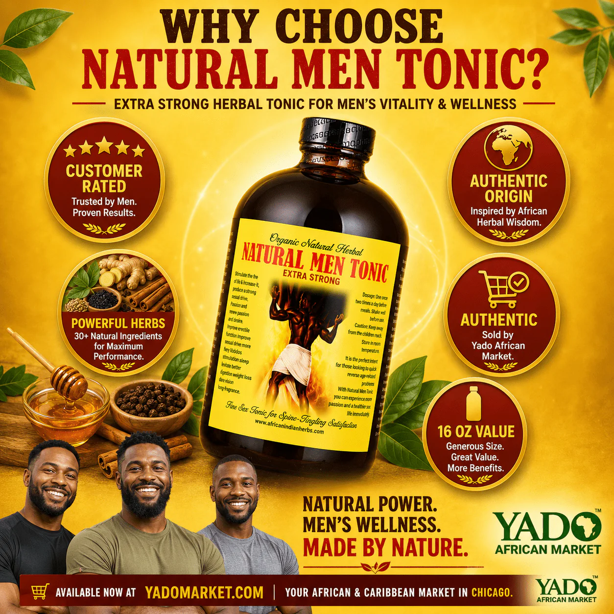 Organic Natural Men Tonic - 16 oz. - Image 6