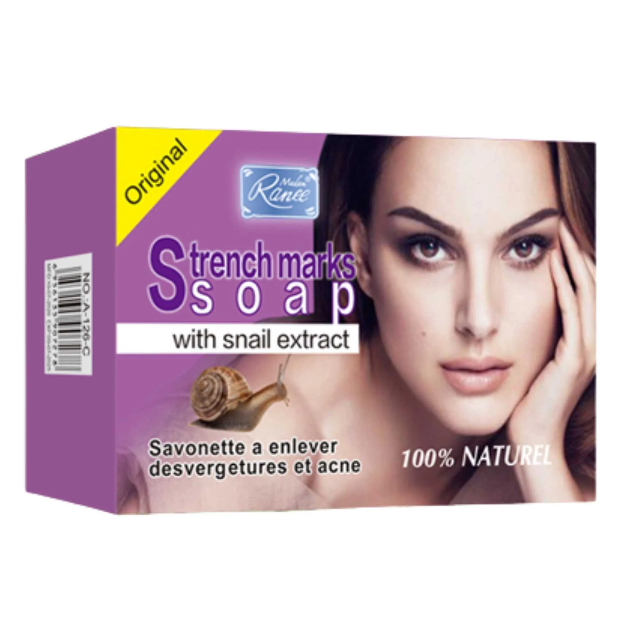 Original artisanal Madam Ranee soap for stretch marks with snail extract - 100% natural cleansing soap for reducing acne and scars