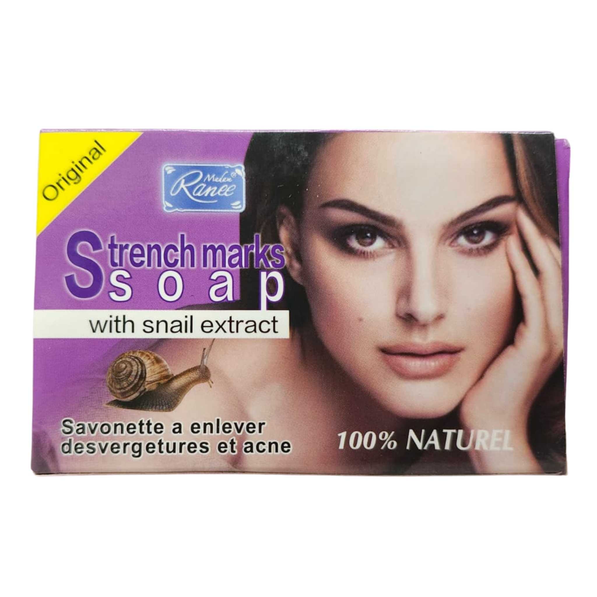 Original artisanal Madam Ranee soap for stretch marks with snail extract - 100% natural cleansing soap for reducing acne and scars - Image 2