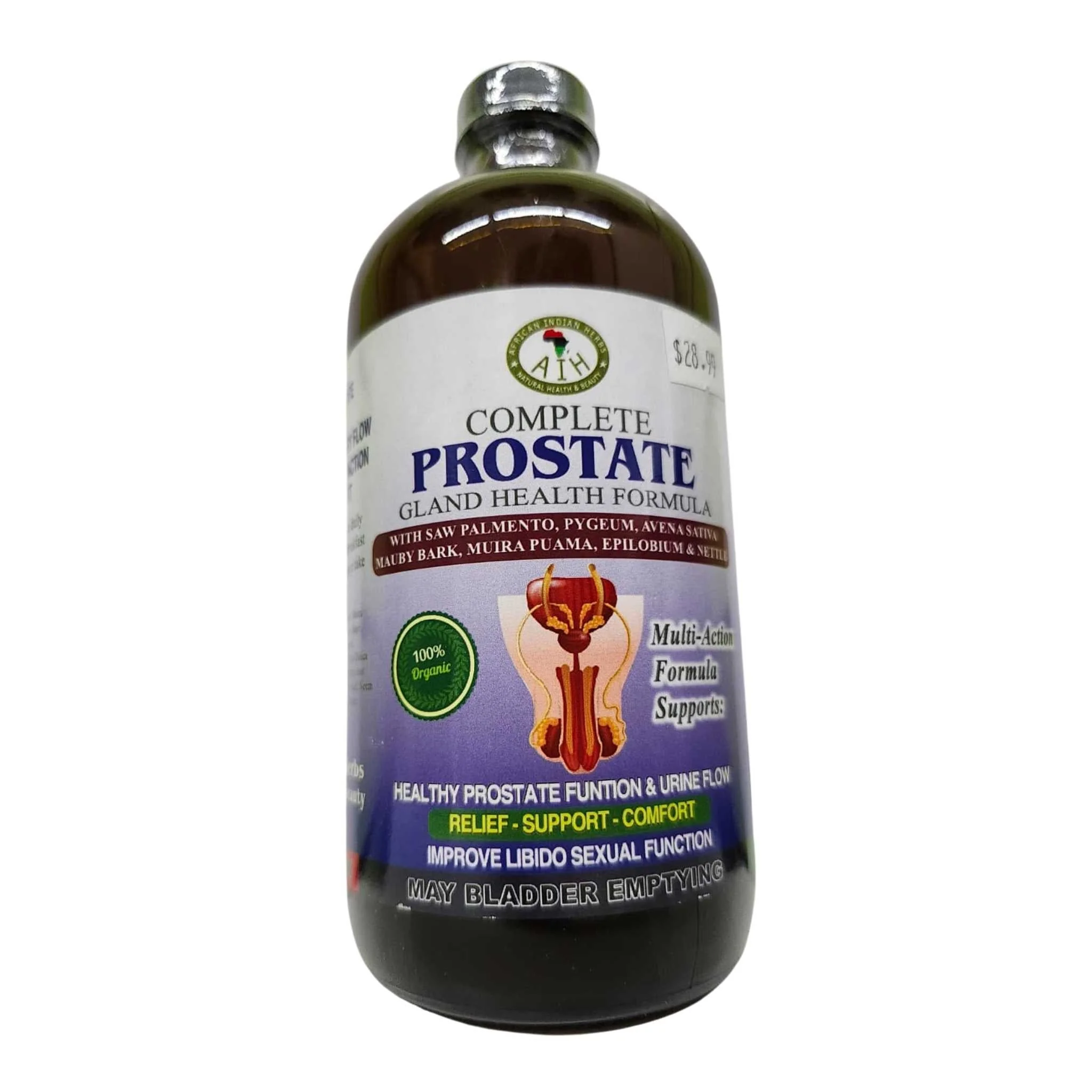 Prostate Gland Health Formula 100% Natural Organic Tonic 16 oz bottle