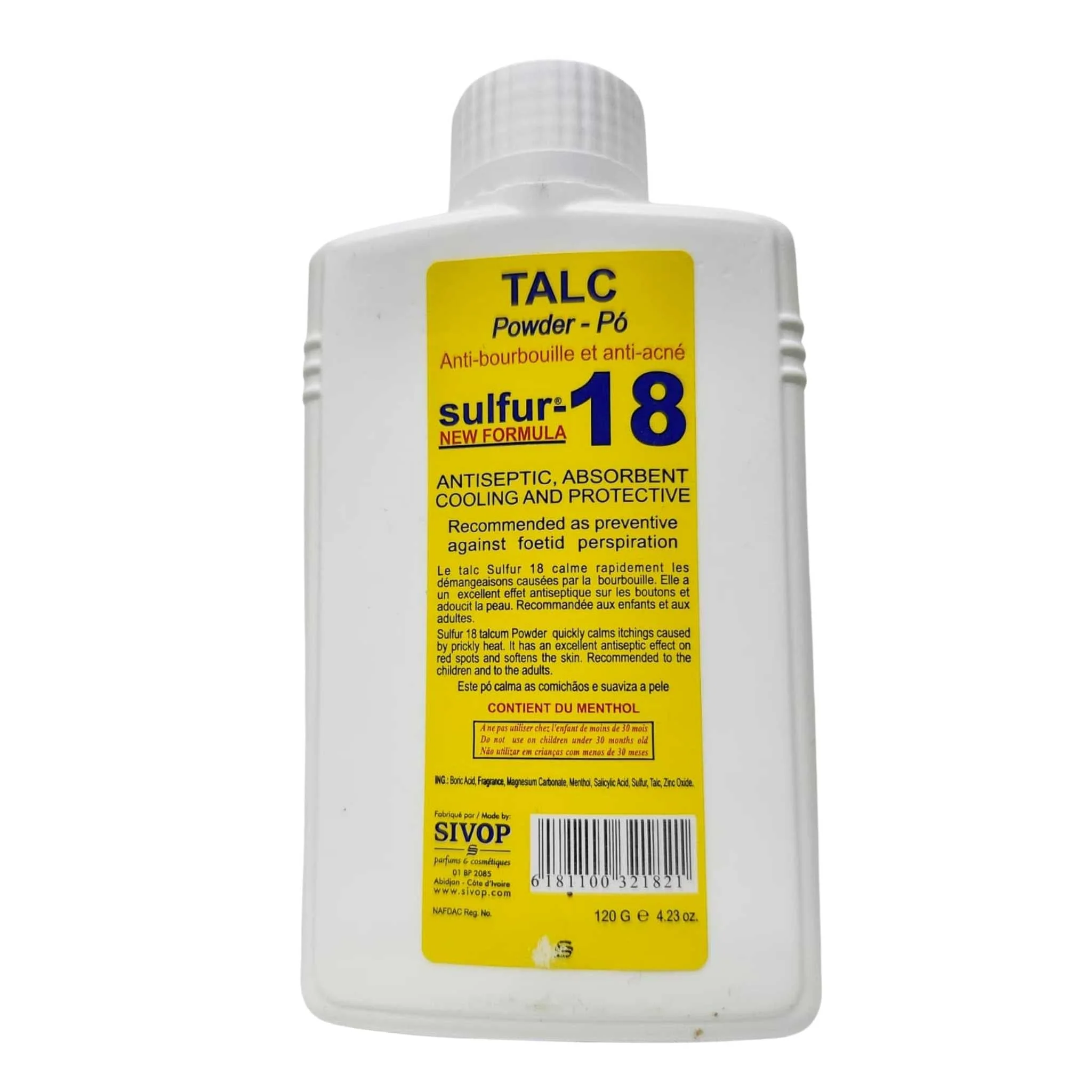 Talc SULFUR-18 120 g bottle - Image 2