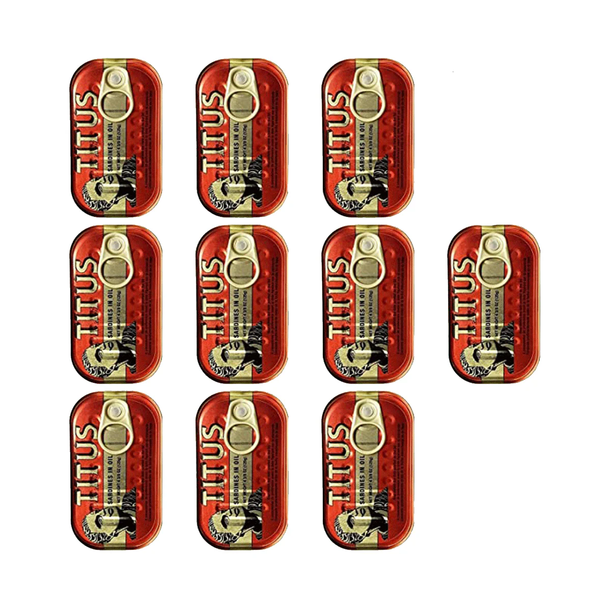 Titus Sardines 4.4 Ounce (125g) 10 Packs
